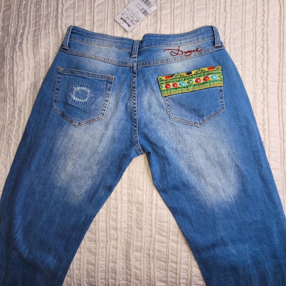 NWT Desigual "Ethnic Ankle" Embroidered Jeans size 27 - Picture 10 of 10